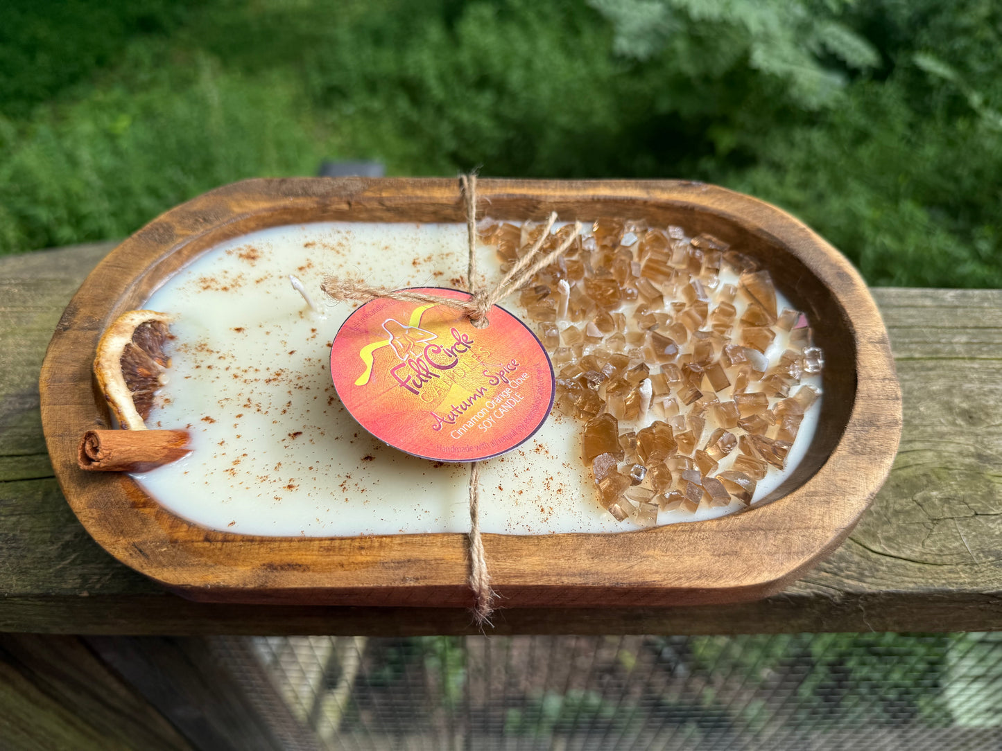 Fire Glass Dough Bowl Candle | Fall/Autumn Theme | 20% Off