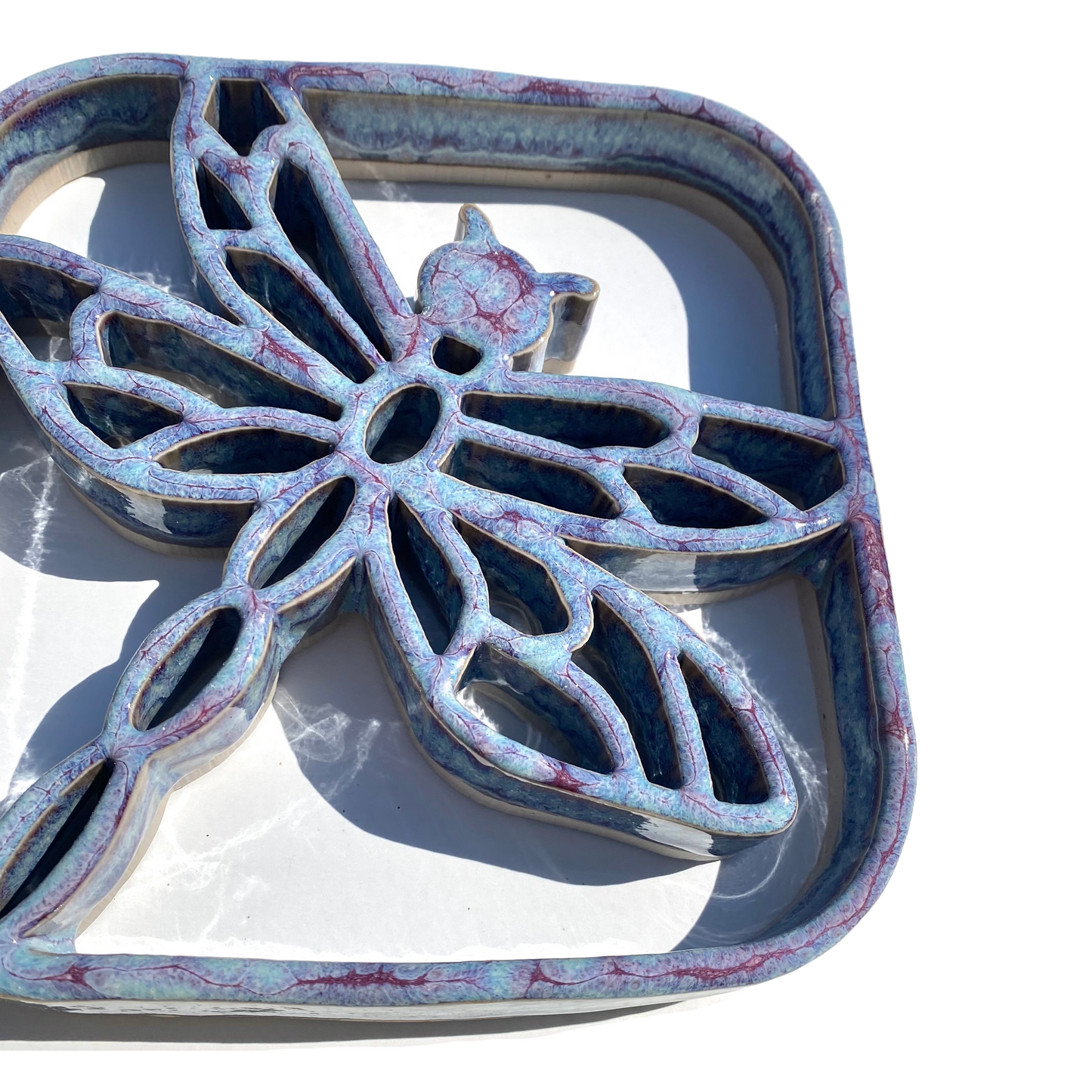 Dragonfly Trivet - Stoneware Pottery: Sunrise