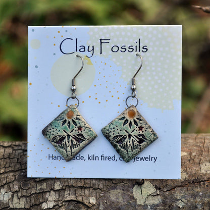 Boho Style Butterfly Earrings Ceramic Clay Earrings
