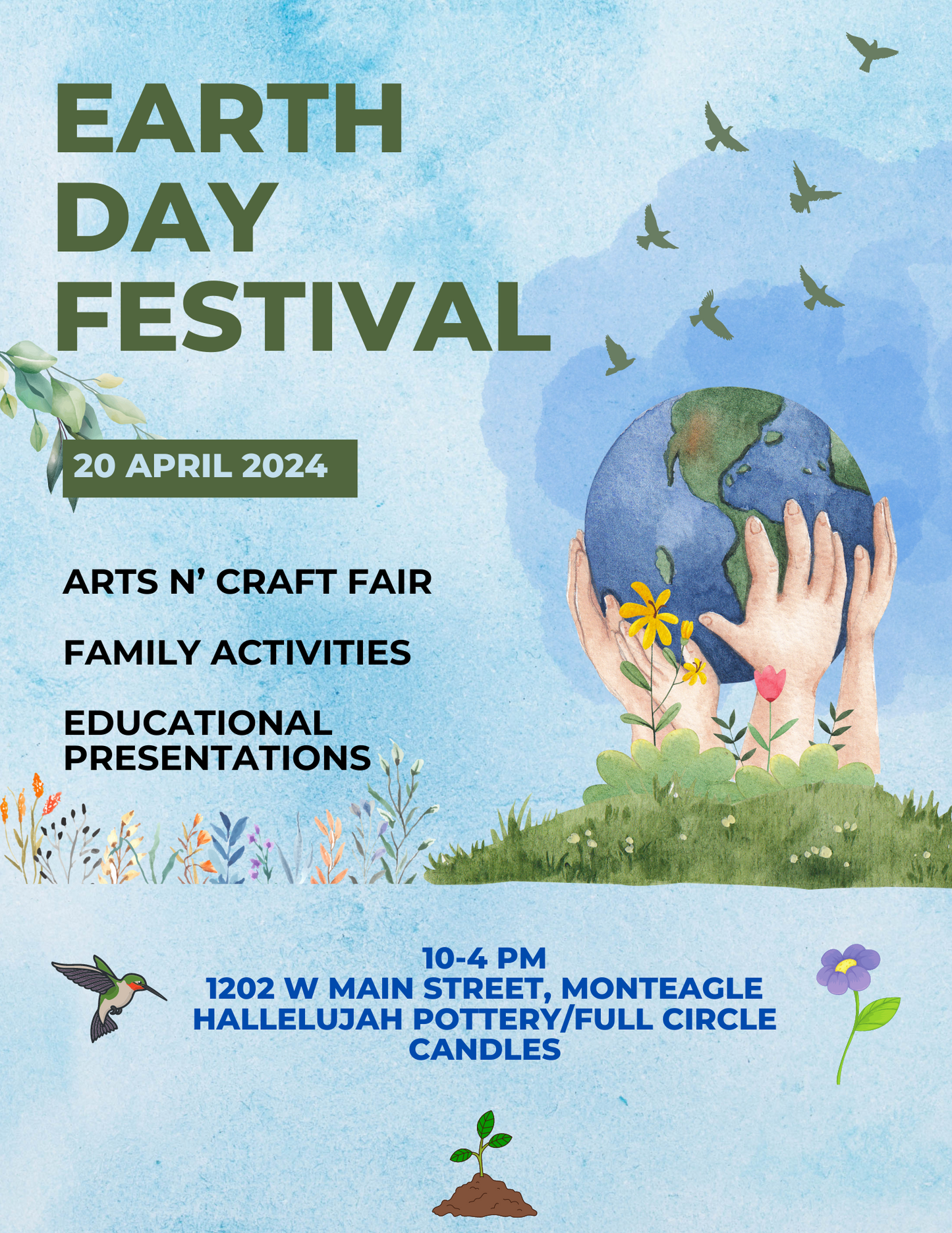 Full Circle/Hallelujah Pottery Earth Day Festival Saturday, April 20th FREE EVENT 10-4