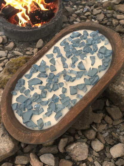 Fire Glass Dough Bowl Candle | Soy Candle | Pick Glass Color and Scent | Yummy Scents