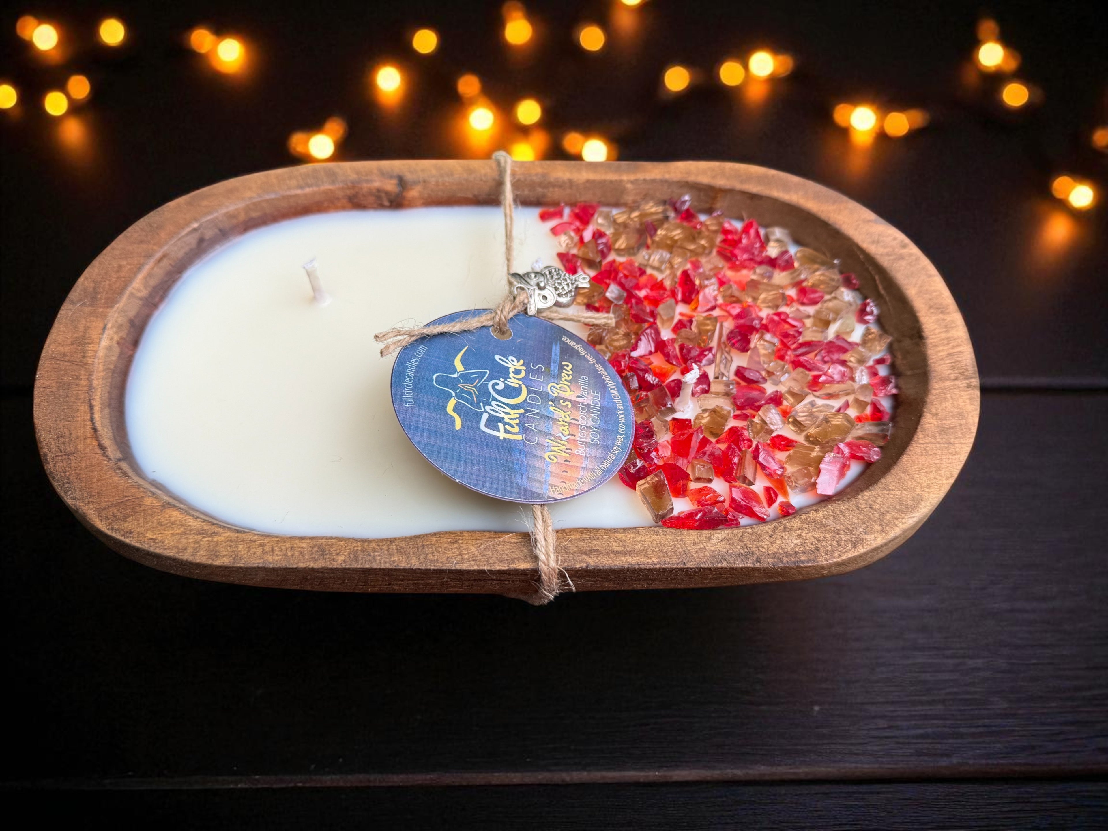 Wooden Dough Bowl Soy Candle | Wizard Theme | Buttery Brew | HP fans | Magical Charm and Pick Your House Colors