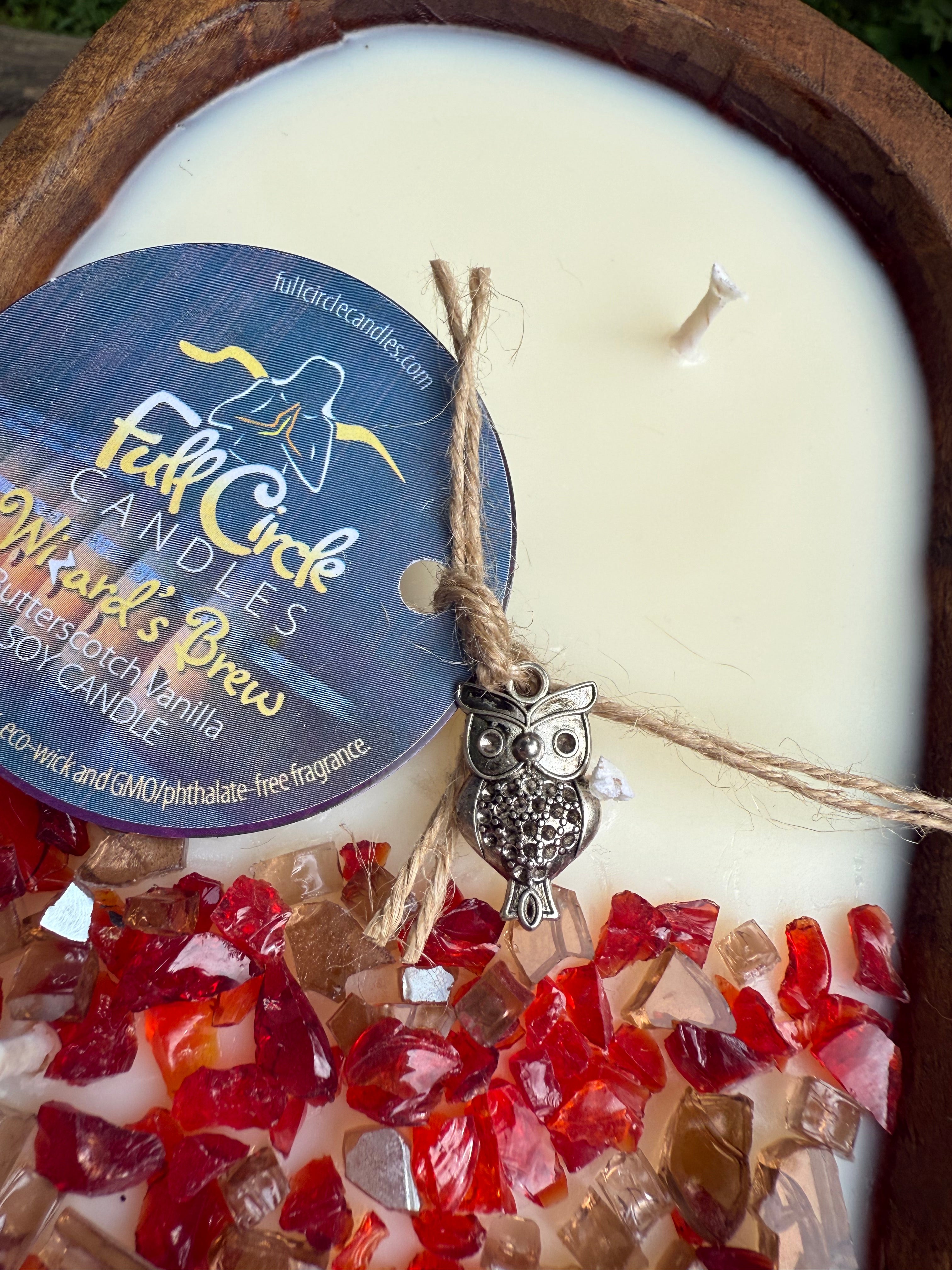 Wooden Dough Bowl Soy Candle | Wizard Theme | Buttery Brew | HP fans | Magical Charm and Pick Your House Colors