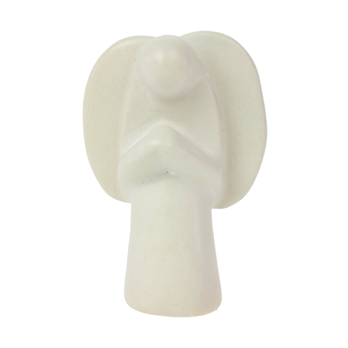Small Soapstone Angel Sculpture, Natural  Soap Stone - Global Craft