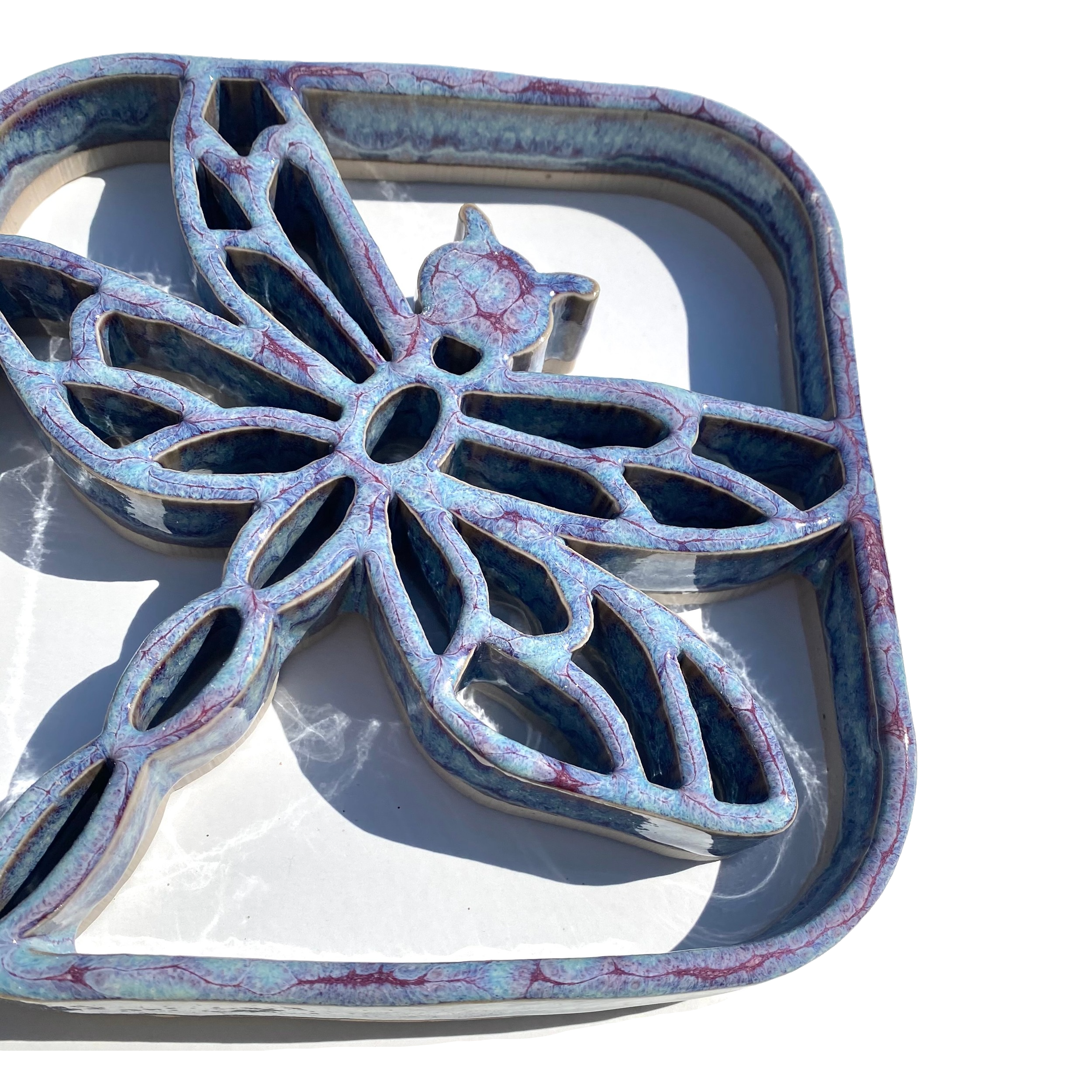 Dragonfly Trivet - Stoneware Pottery: Sunrise