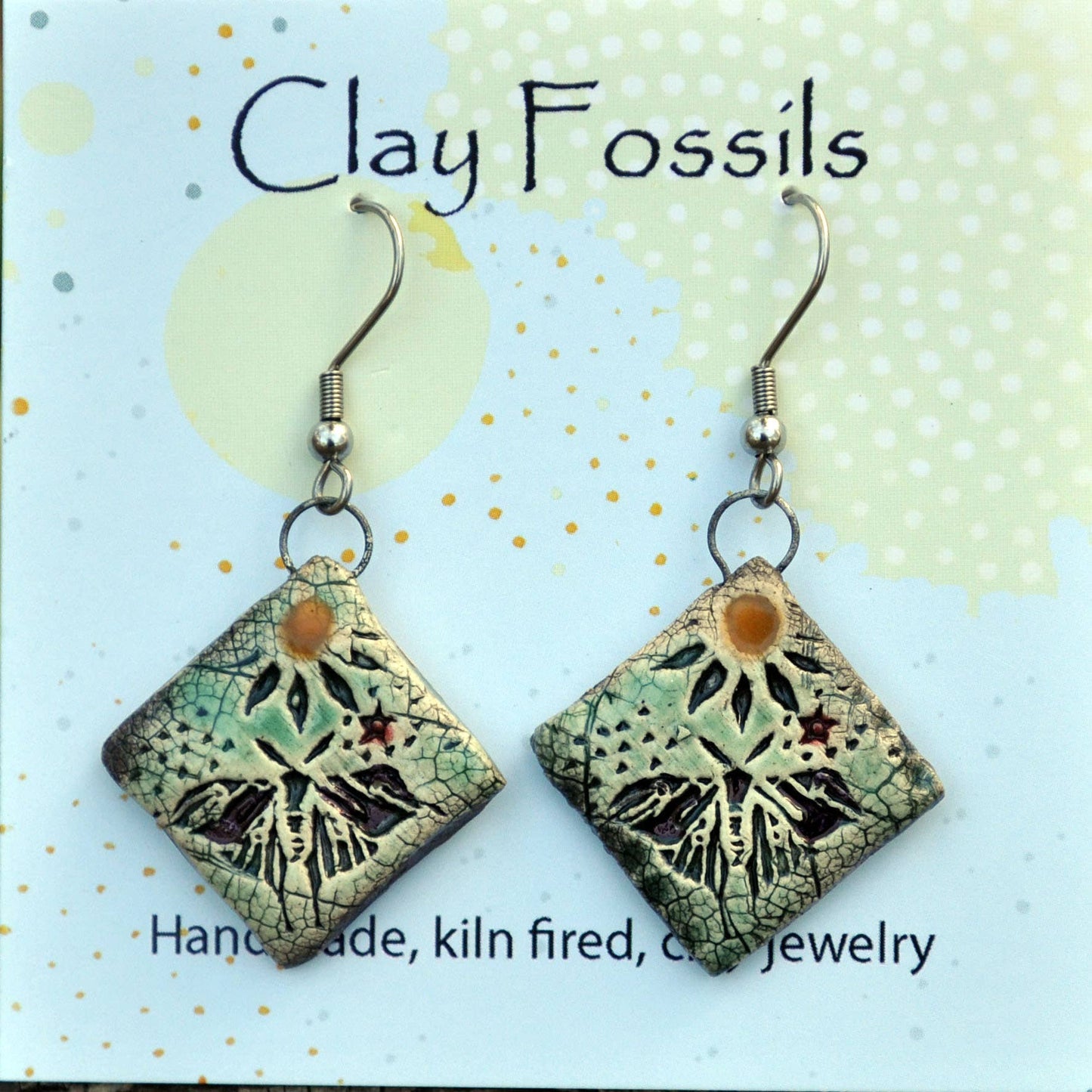 Boho Style Butterfly Earrings Ceramic Clay Earrings