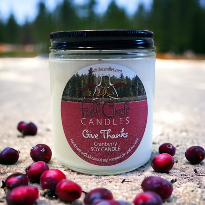 Cranberry Scented Soy Candle | Full Circle Candles
