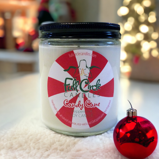 Candy Cane Scented Soy Candle | Peppermint Soy Candle | Christmas Candle | Holiday