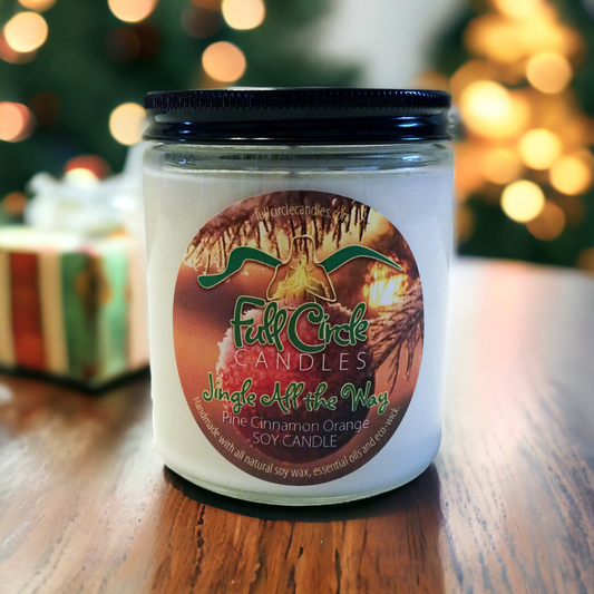 Pine and Orange Scented Soy Candle | Christmas Candle | Jingle All The Way | Full Circle Candles