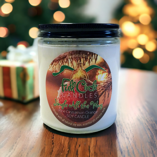 Pine and Orange Scented Soy Candle | Jingle All The Way | Full Circle Candles