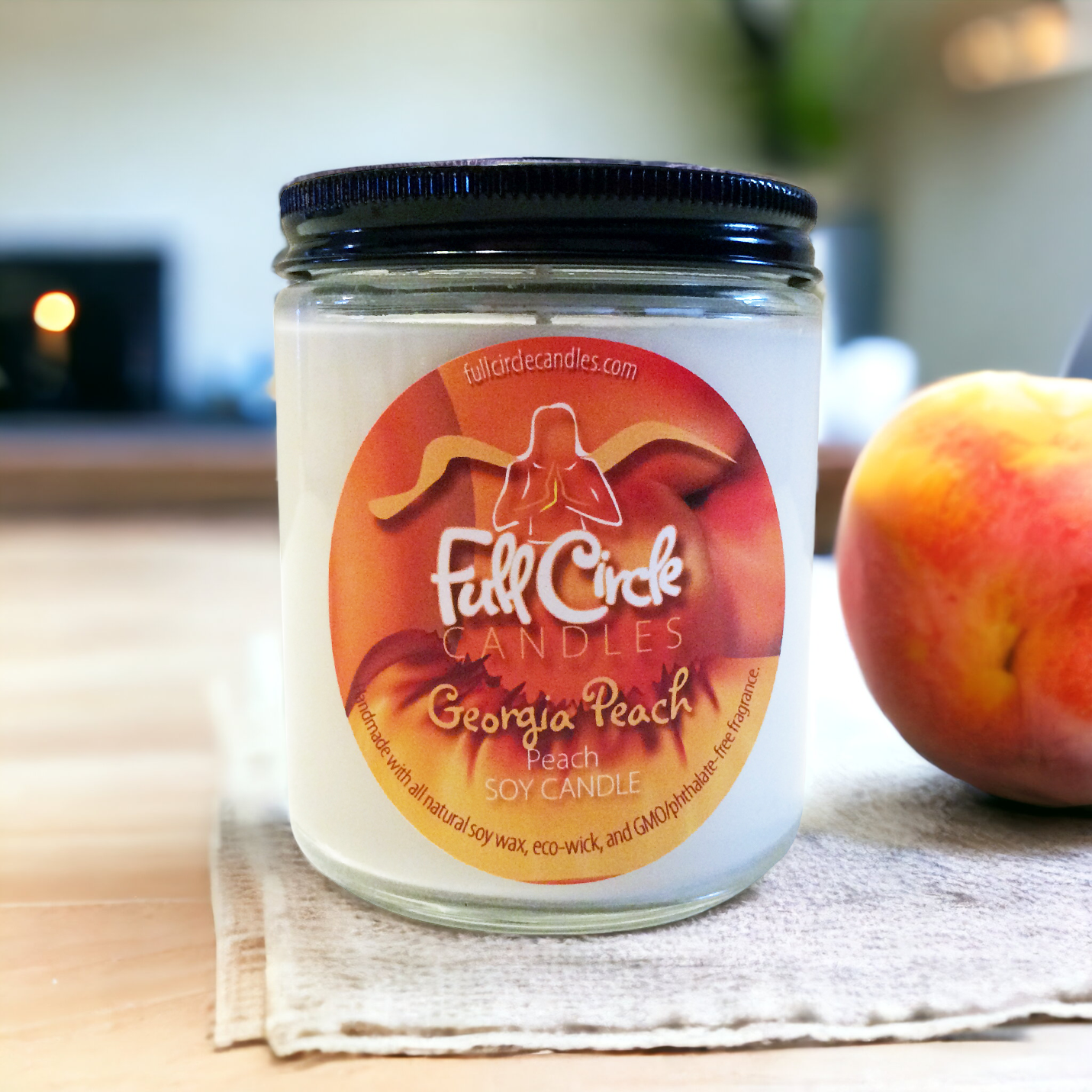 Peach Scented Soy Candle | Full Circle Candles