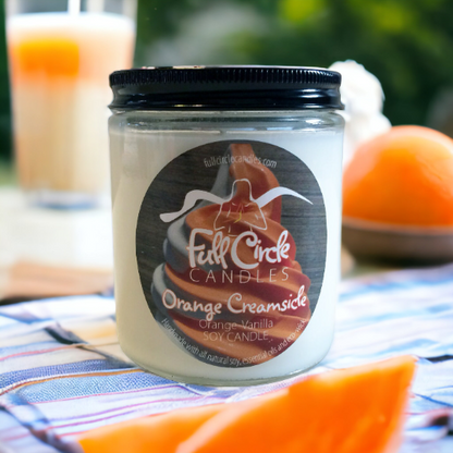 Orange Vanilla Scented Soy Candle | Orange Creamsicle | Full Circle Candles