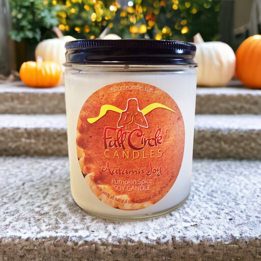 Pumpkin Spice Scented Soy Candle | Cinnamon, Nutmeg, Vanilla | Handmade by Full Circle Candles