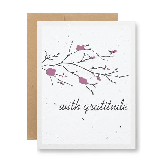 Plantable Greeting Card - with gratitude {branch}
