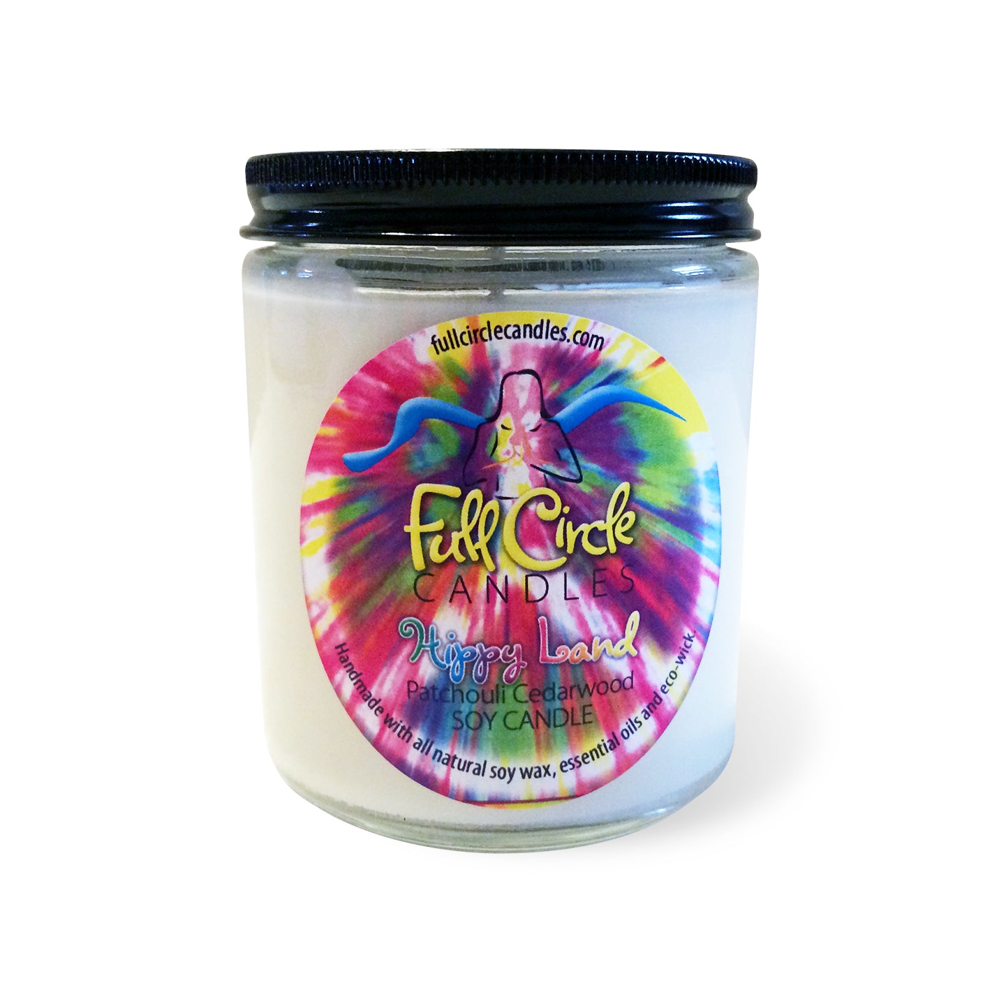 Patchouli Cedarwood  Scented Soy Candle | Hippyland | Full Circle Candles