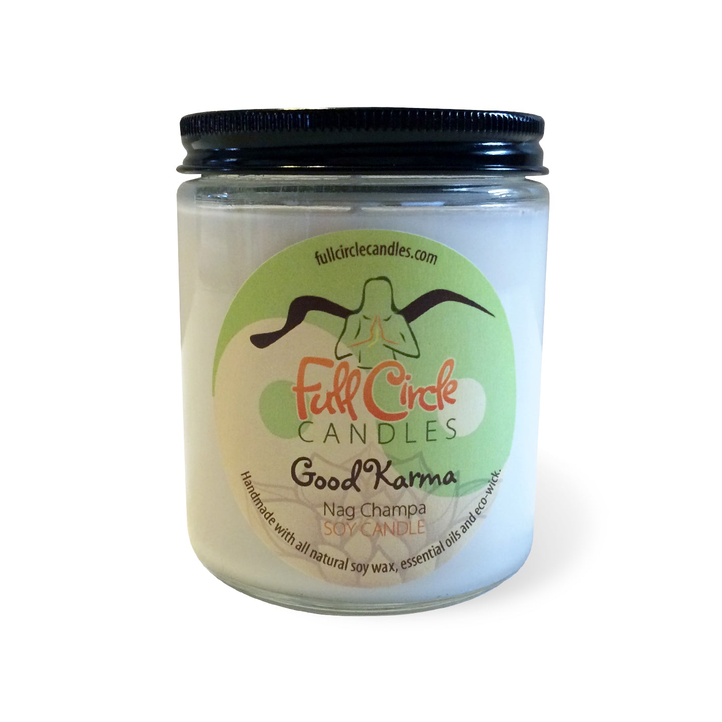 Nag Champa Scented Soy Candle | Indian Incense Fragrance | Full Circle Candles